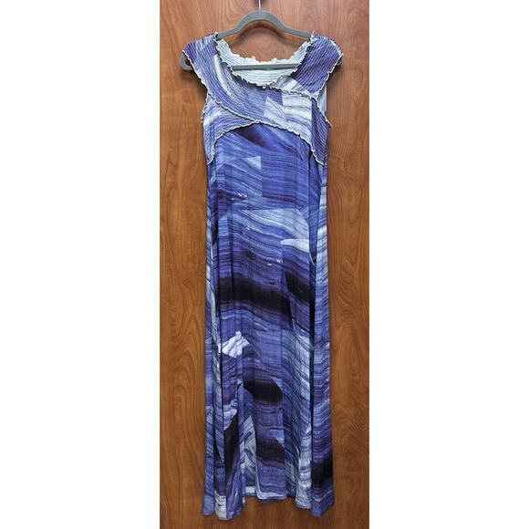 Soft Surroundings Delphinium Long Maxi Dress NWT Size M Blue White - Picture 1 of 9